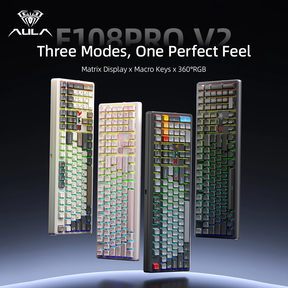 Pc Gaming Uk - Klawiatura mechaniczna AULA F108 Pro V2,